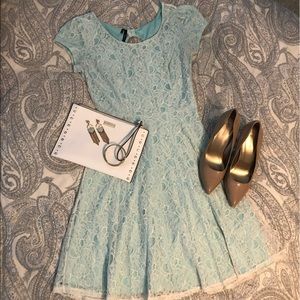 Teal lace dress